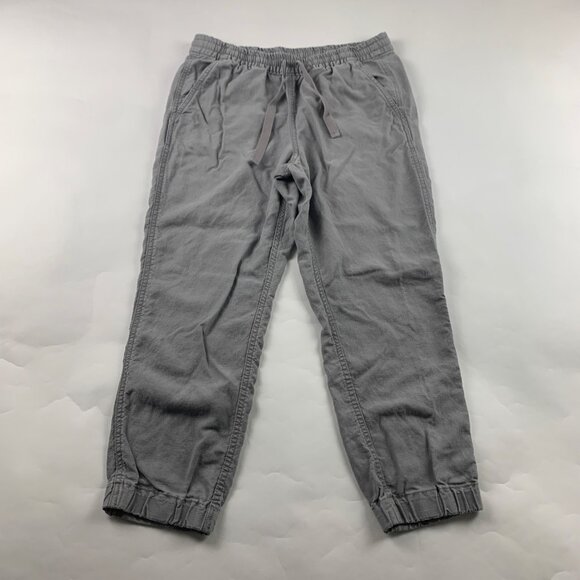 J. Crew Point Sur Gray Clay Linen Blend Pull On Ankle Pant S - Picture 1 of 7